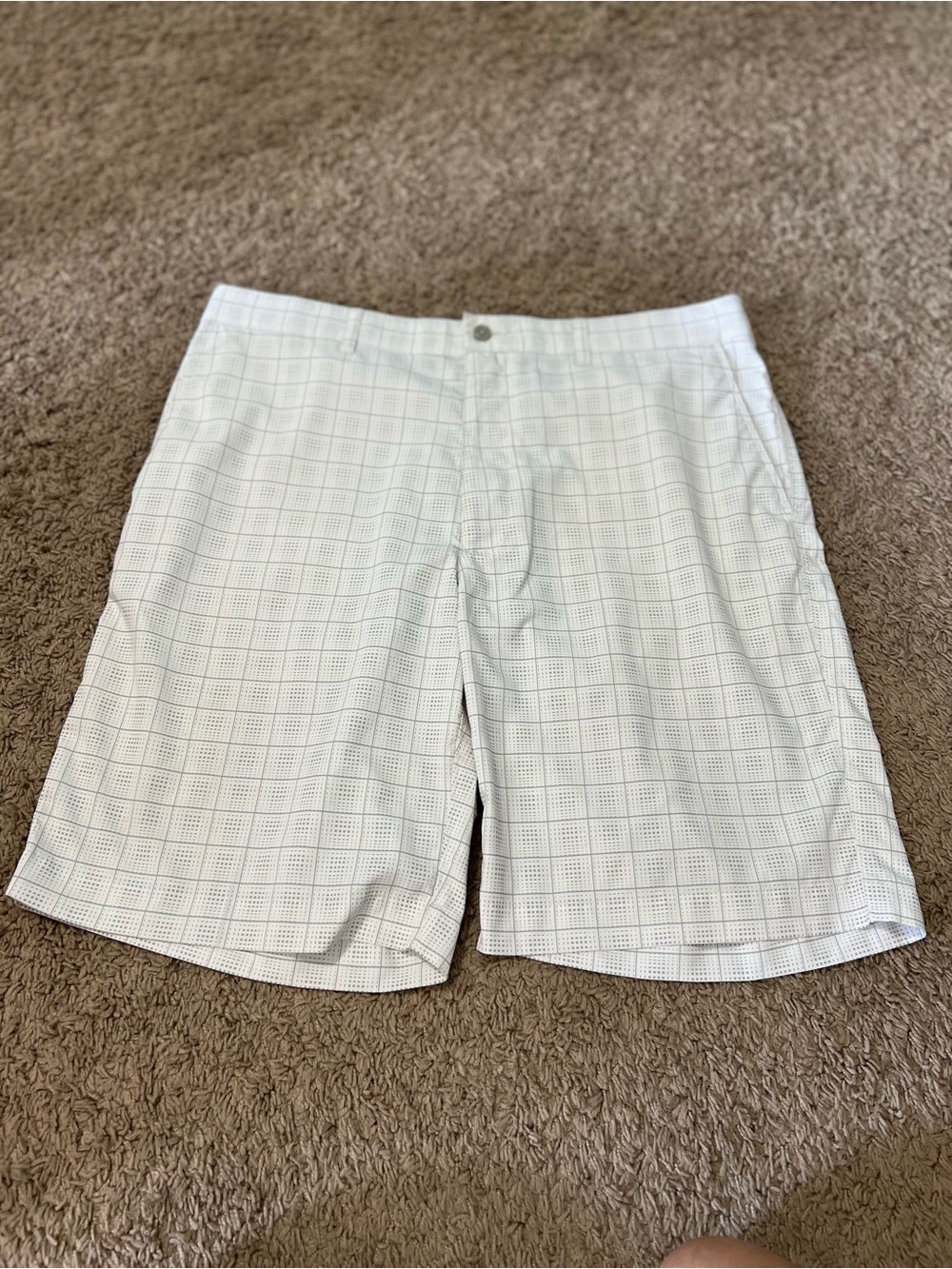 PGA Tour White Check Performance Golf Shorts